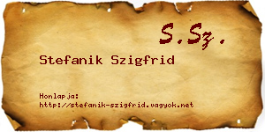 Stefanik Szigfrid névjegykártya